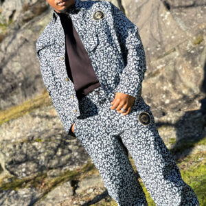 Men Spotted Denim Set